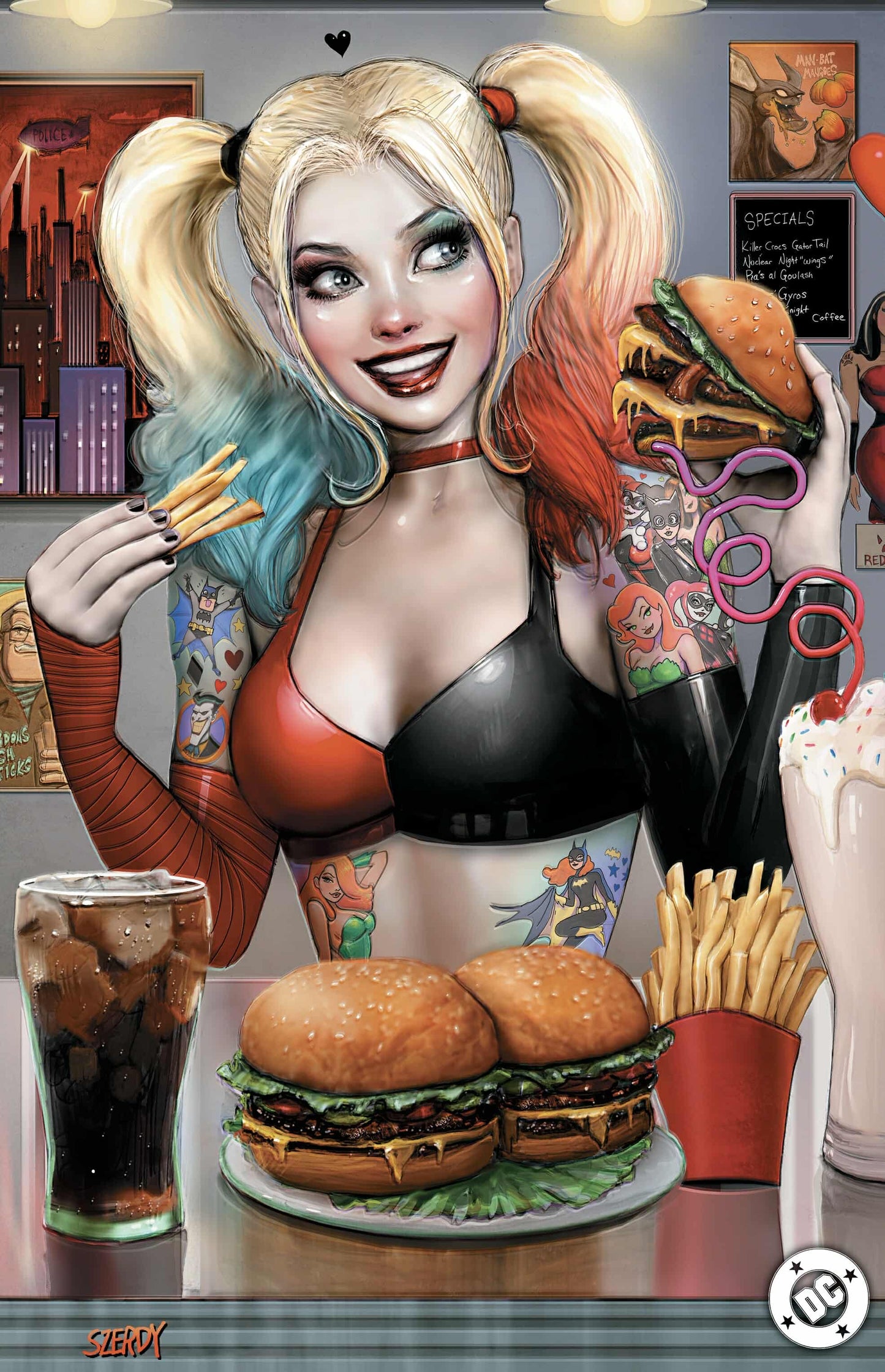 POISON IVY 27 AND HARLEY QUINN 45 CONNECTING DINER SZERDY VARIANTS